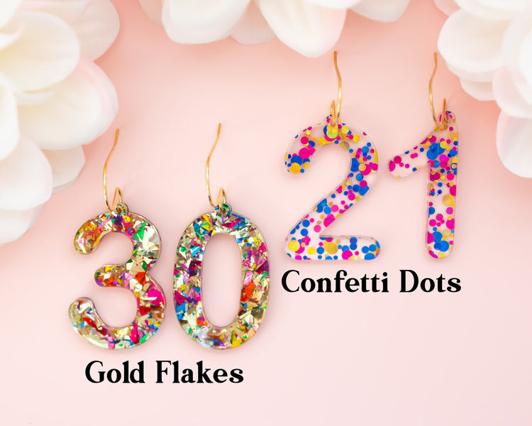 Custom Birthday Number Earrings