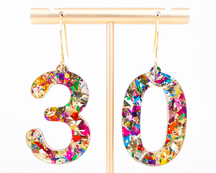 Custom Birthday Number Earrings