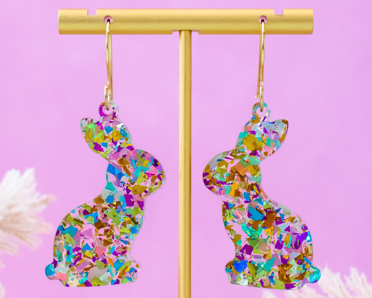 Bunny Glitter Acrylic Earrings