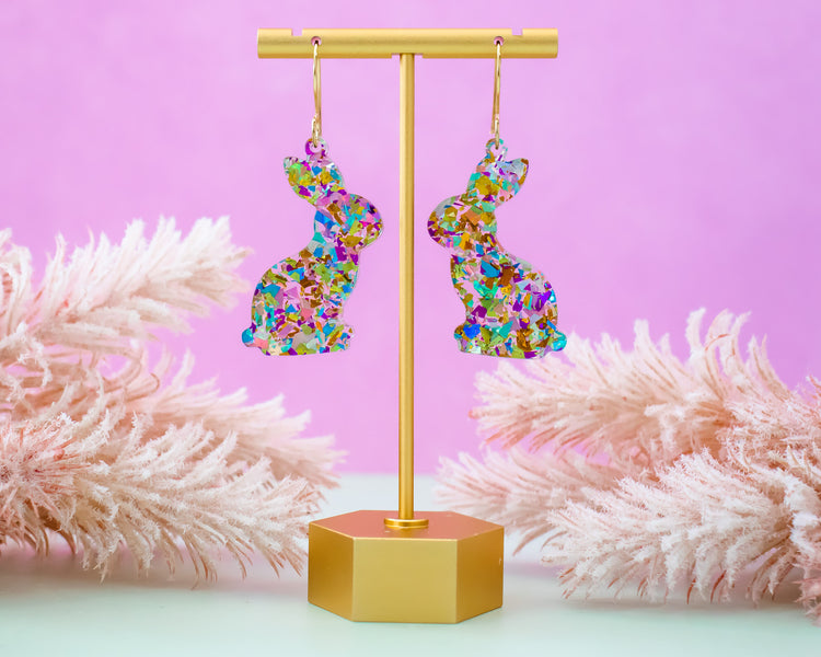 Bunny Glitter Acrylic Earrings
