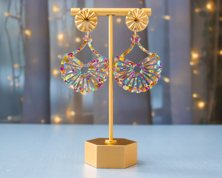Multicolor Laser Cut Geometric Earrings