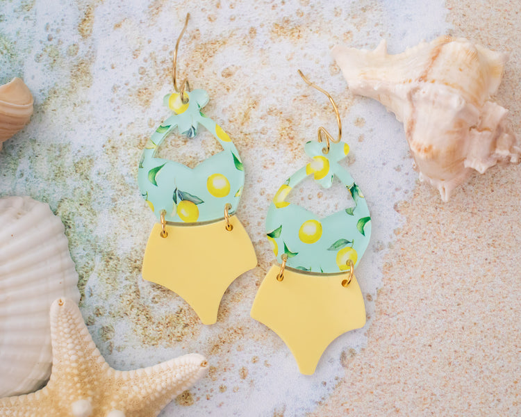 Lemon Swimsuit Earrings