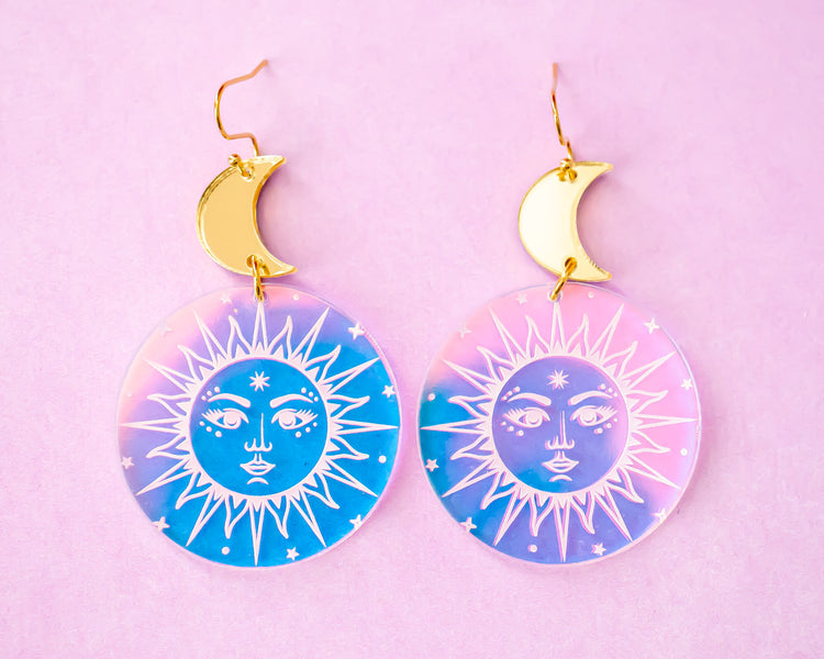 Sun Celestial Holographic Earrings