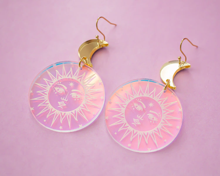 Sun Celestial Holographic Earrings
