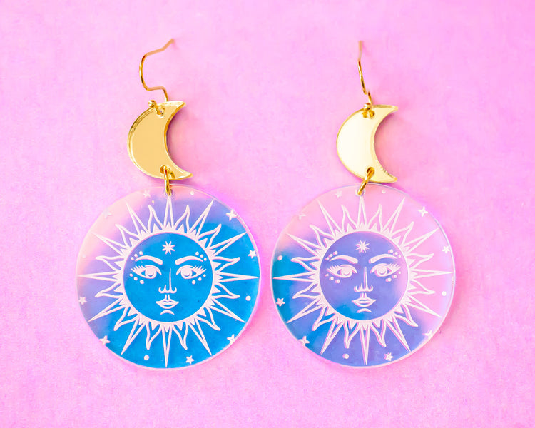 Sun Celestial Holographic Earrings