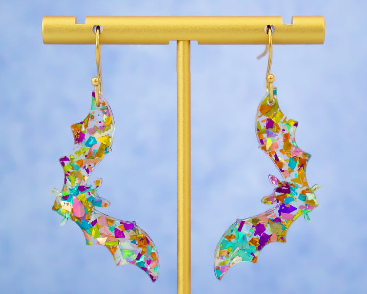Glitter Bat Earrings