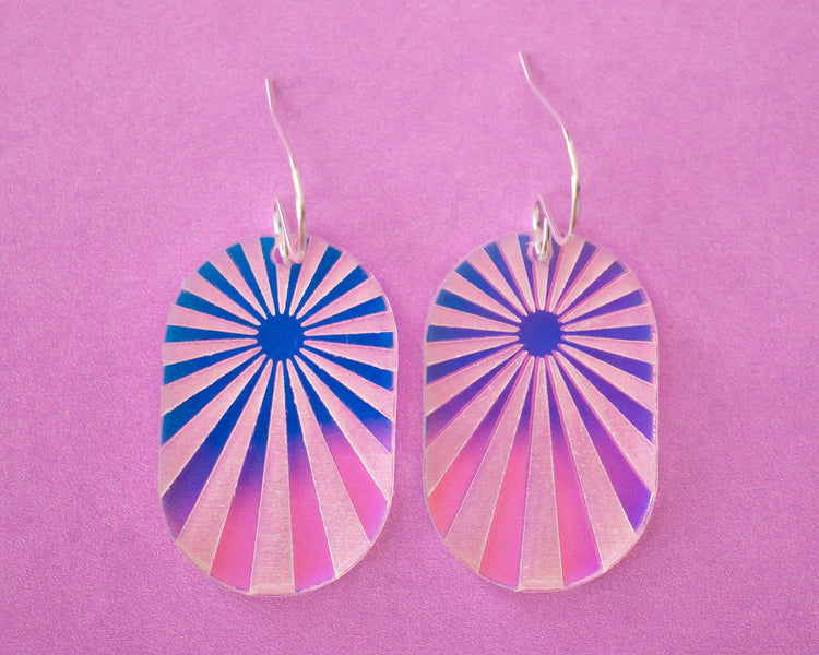 Sunburst Iridescent Celestial Earrings