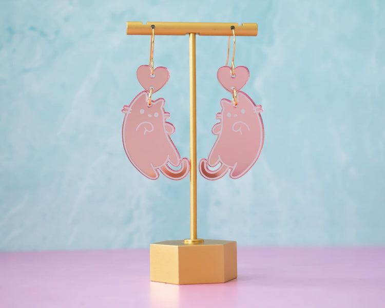 Cute Pink Cat Earrings