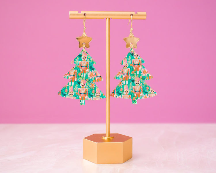 Nutcracker Christmas Tree Earrings