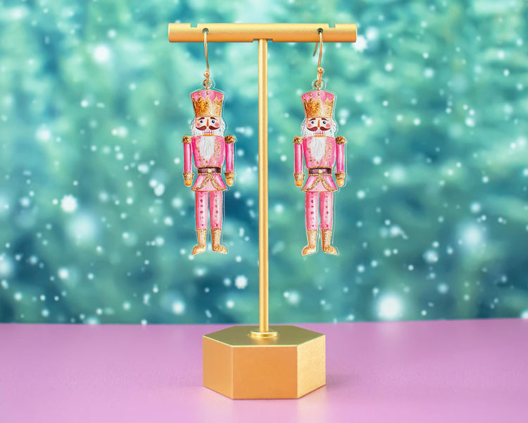 Pink Nutcracker Earrings