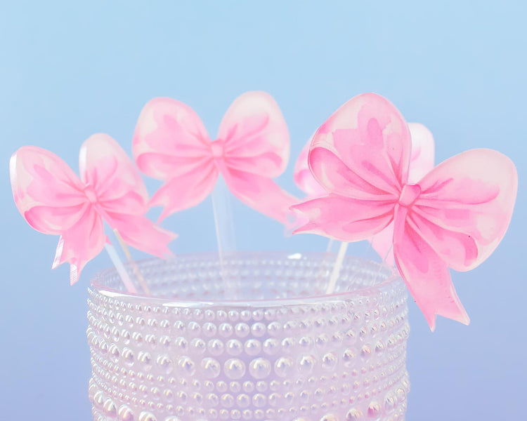 Pink Bow Drink Stirrers