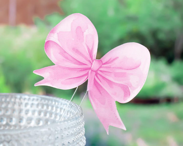 Pink Bow Drink Stirrers