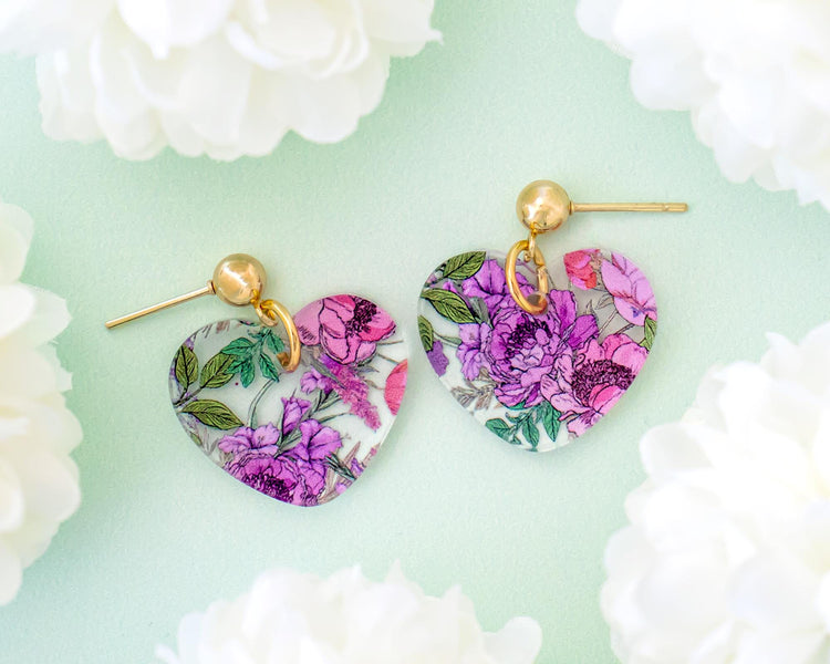Flower Heart Earrings