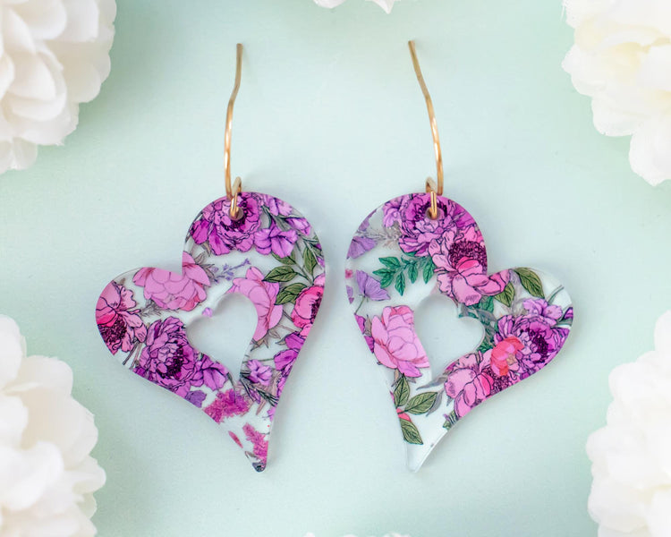 Floral Heart Earrings