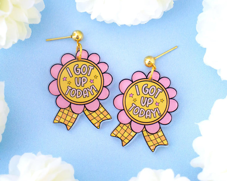 I Got Up Today Funny Earrings