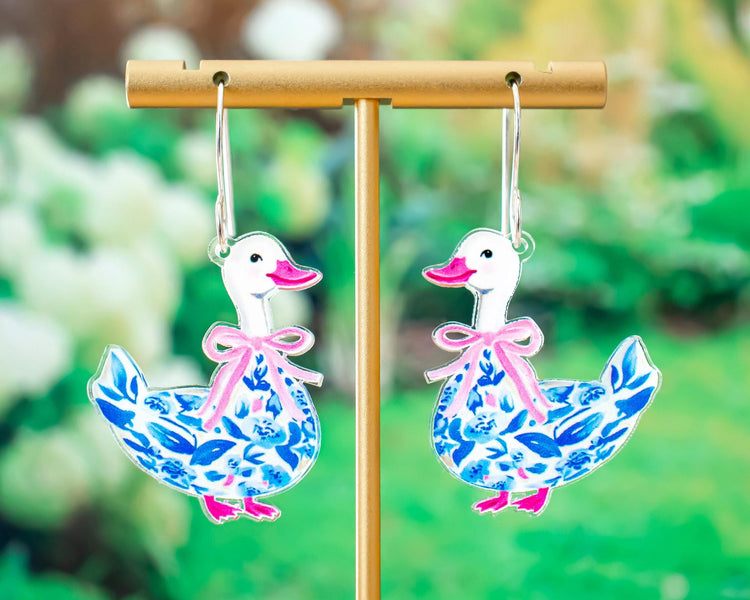 Chinoiserie Duck Earrings