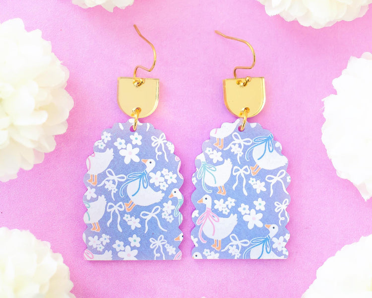 Goose Bow Iridescent Earrings
