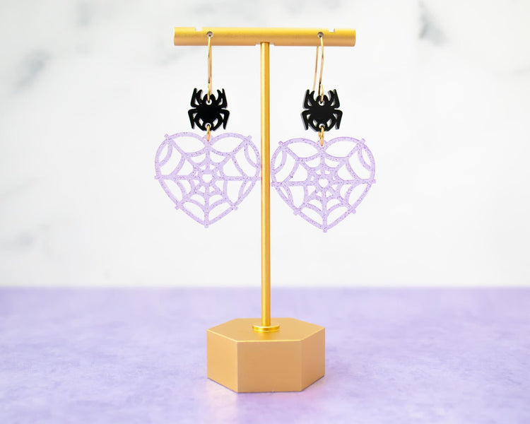 Heart Spider Web Earrings