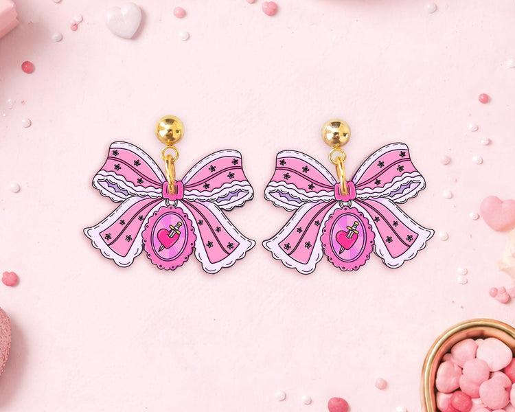 Romance Book Bow Earrings
