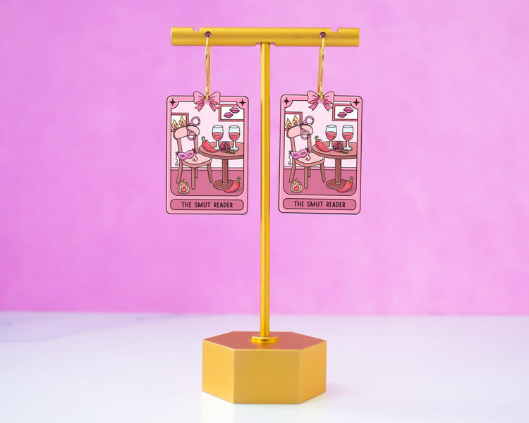 Smut Reader Tarot Card Bookish Earrings