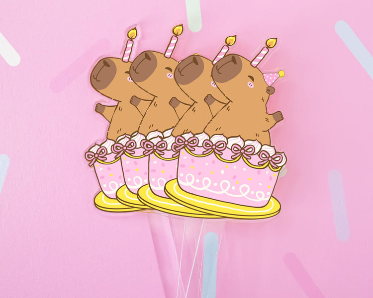 Capybara Cupcake Toppers, Capybara Birthday Party Decorations
