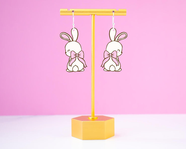 Bow Bunny Easter Earrings