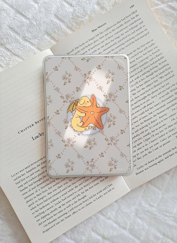 Orange Glitter Beach Dragon Phone Grip Magnetic E-Reader Grip For Kindle