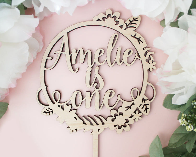 Personalized First Birthday Personalized Wood Cake Topper