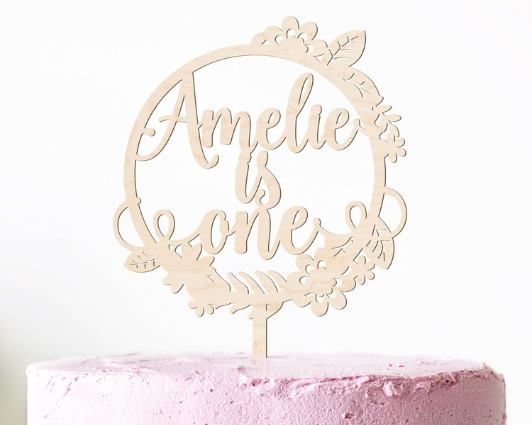 Personalized First Birthday Personalized Wood Cake Topper