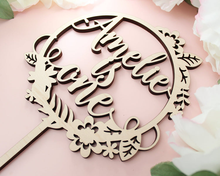 Personalized First Birthday Personalized Wood Cake Topper
