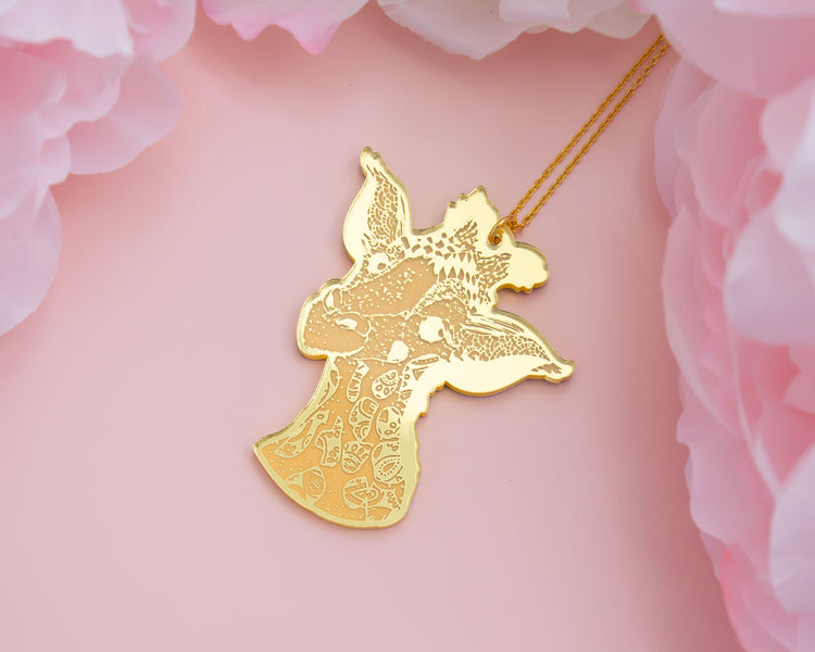 Giraffe Gold Mirror Necklace