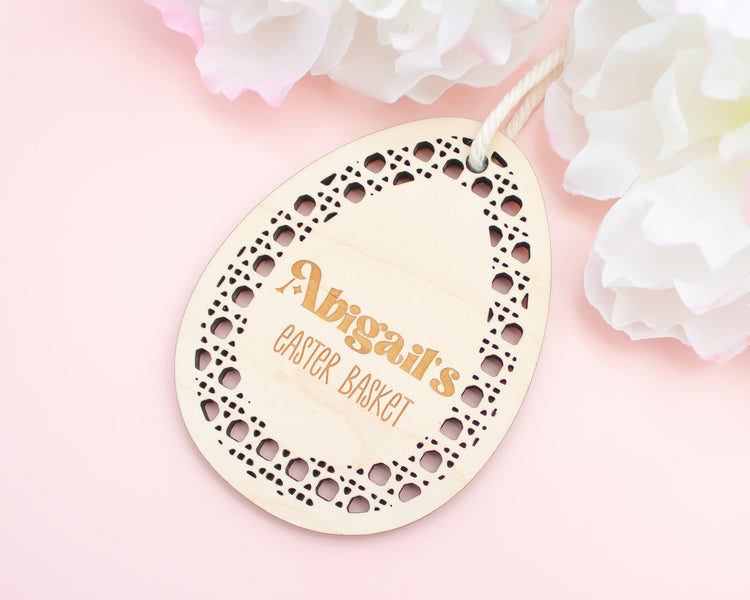 Rattan Egg Easter Basket Tags