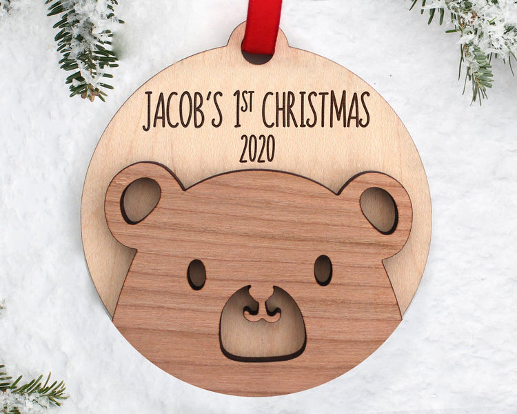 Engraved Baby Bear Christmas Ornament