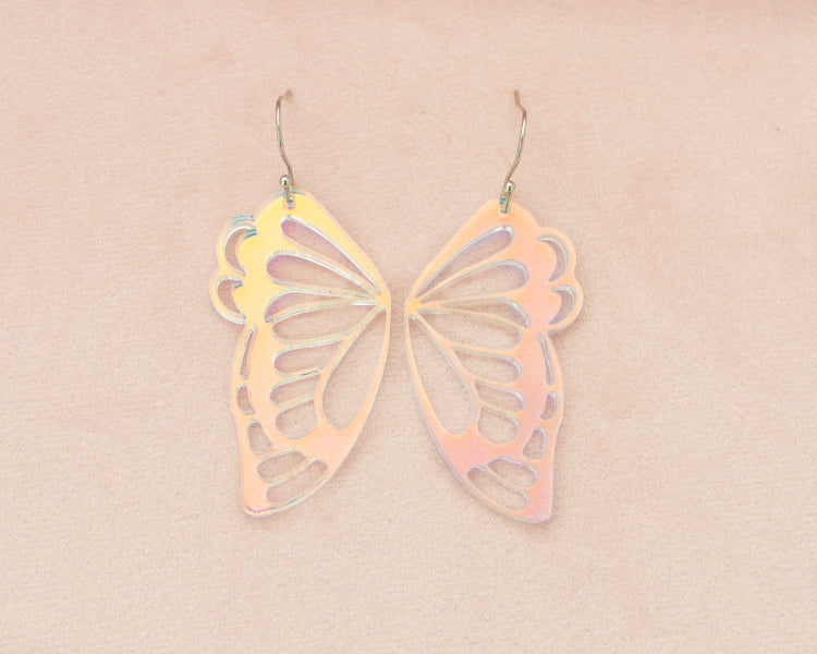 Butterfly Wings Iridescent Acrylic Earrings