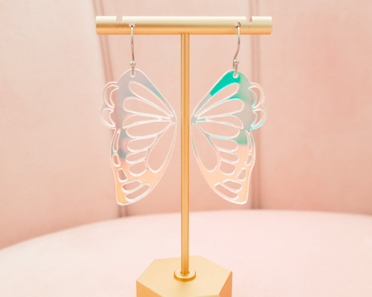 Butterfly Wings Iridescent Acrylic Earrings