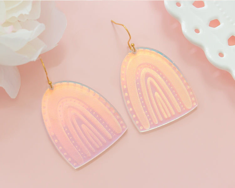 Rainbow Holographic Acrylic Earrings