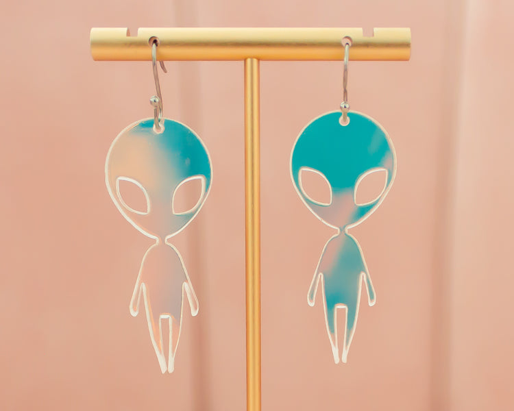 Alien Holographic Acrylic Earrings
