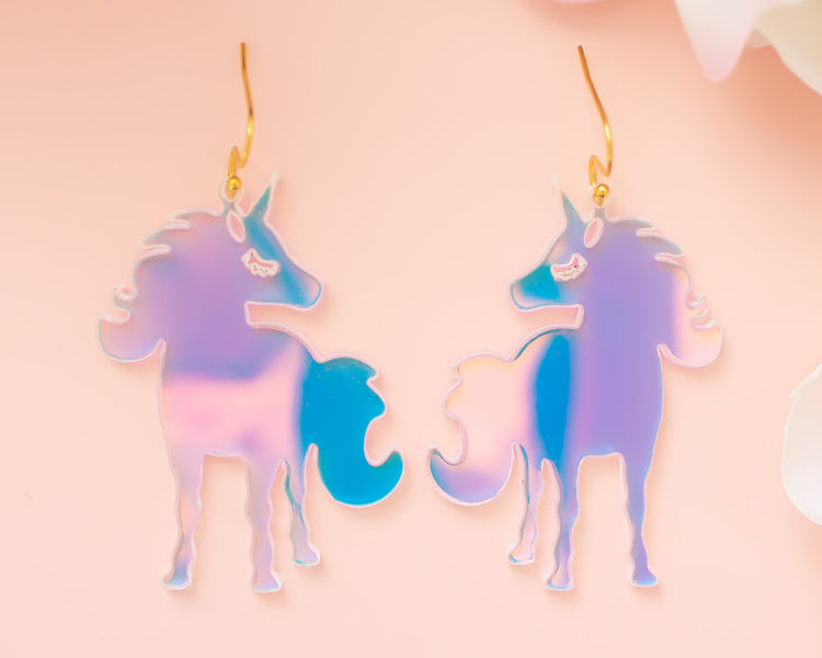 Unicorn Holographic Acrylic Earrings