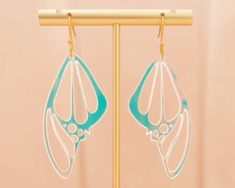 Holographic Wings Acrylic Earrings