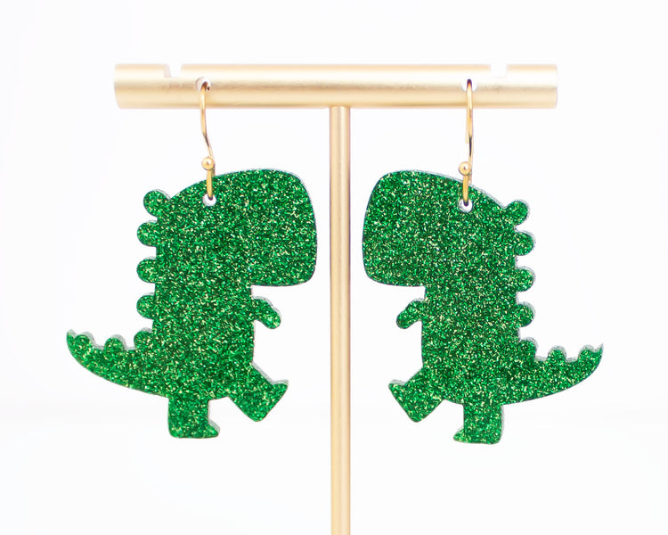 Dinosaur Glitter Acrylic Earrings