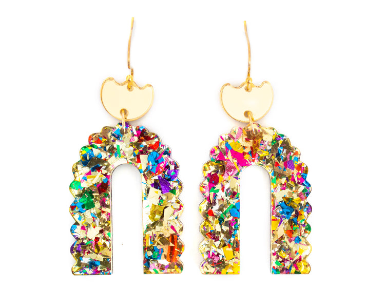 Scallop Arch Gold Geometric Earrings
