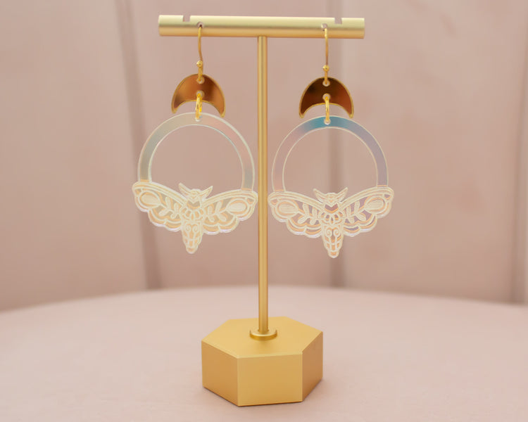 Moth Celestial Holographic Acrylic Earrings