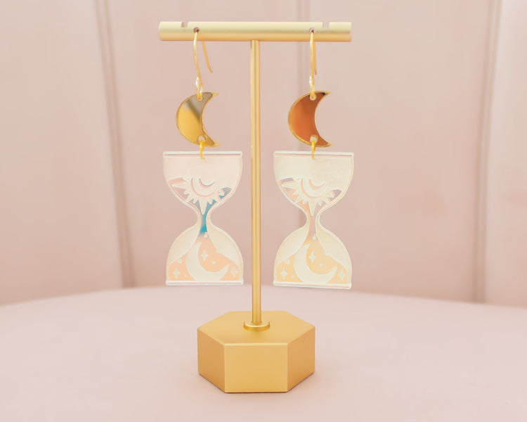 Hourglass Celestial Holographic Acrylic Earrings