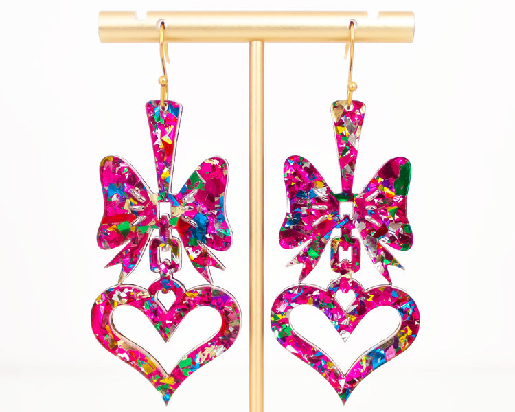 Bow & Heart Earrings