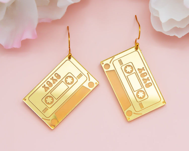 Mix Tape Retro Acrylic Earrings