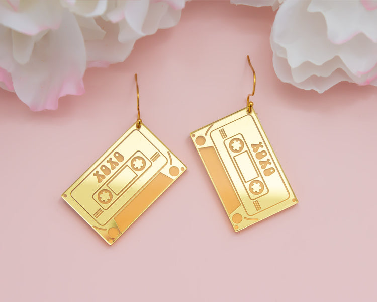 Mix Tape Retro Acrylic Earrings