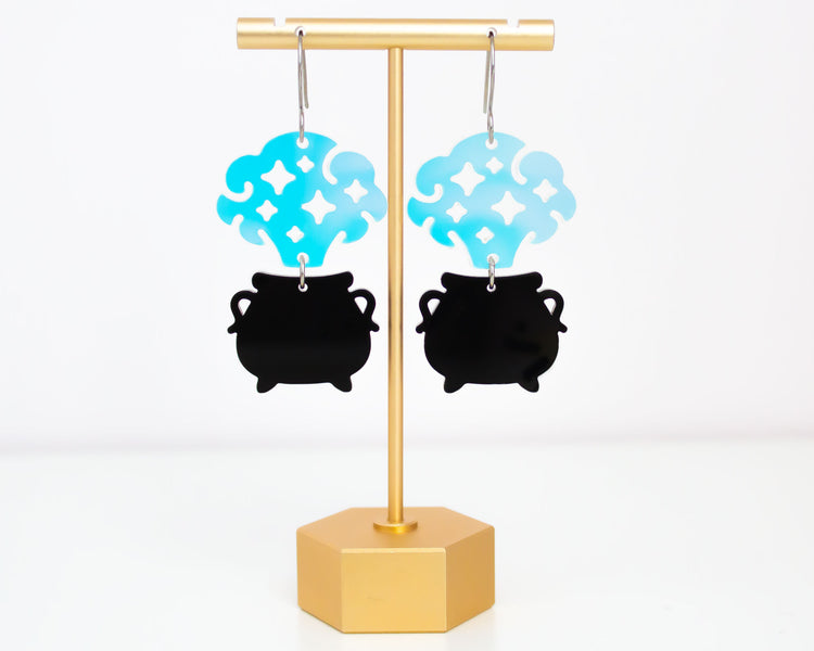 Witch Cauldron Holographic Acrylic Earrings