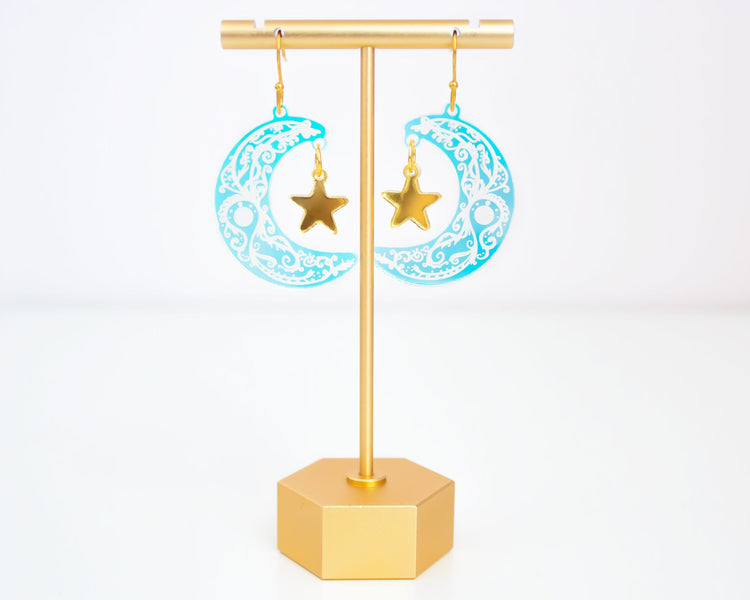 Moon & Star Celestial Acrylic Earrings