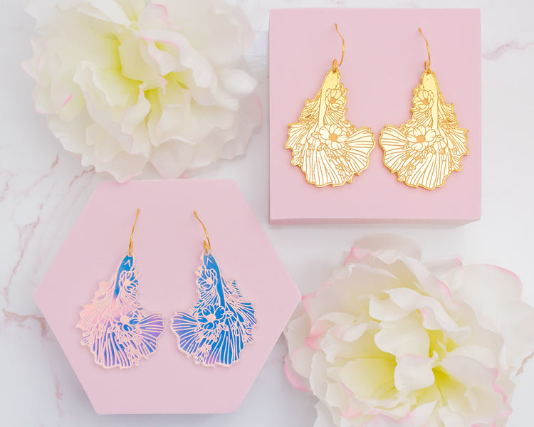 Koi Holographic Acrylic Earrings
