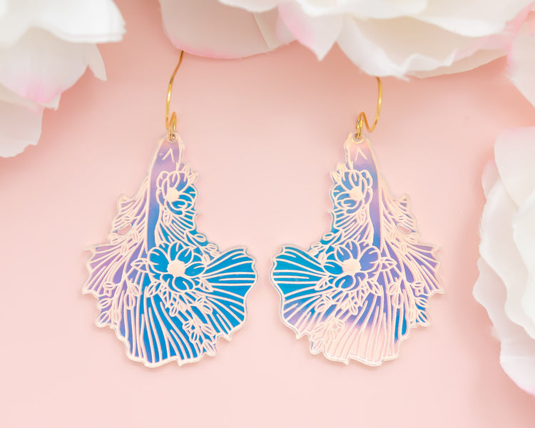 Koi Holographic Acrylic Earrings